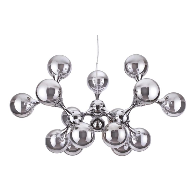 NODI SOSPENSIONE DAL DESIGN MODERNO IN METALLO CROMATO CON 15 SFERE IN VETRO TRASPARENTE CROMATO Ideal Lux - Cristalensi Shop On
