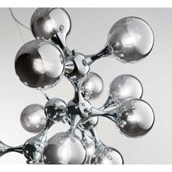 NODI SOSPENSIONE DAL DESIGN MODERNO IN METALLO CROMATO CON 15 SFERE IN VETRO TRASPARENTE CROMATO Ideal Lux - Cristalensi Shop On 2