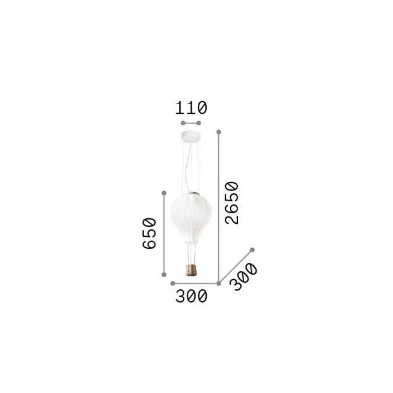 SOSPENSIONE A FORMA DI MONGOLFIERA IN VETRO SOFFIATO BIANCO PER CAMERETTE BIMBI CRISTALENSI - Cristalensi Shop Online