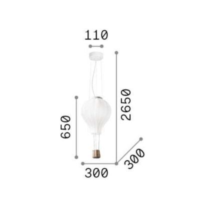 SOSPENSIONE A FORMA DI MONGOLFIERA IN VETRO SOFFIATO BIANCO PER CAMERETTE BIMBI CRISTALENSI - Cristalensi Shop Online