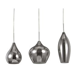 SOFT LAMPADARIO A SOSPENSIONE A 3 LUCI MODERNO IN METALLO CROMATO E VETRO SOFFIATO FUME Ideal Lux - Cristalensi Shop Online 2