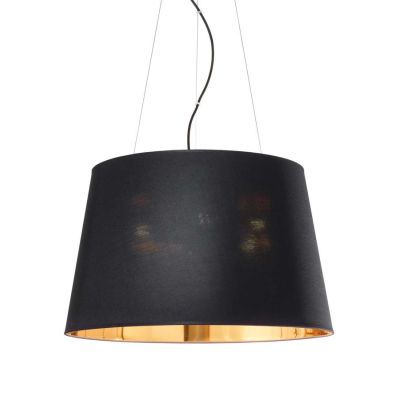 NORDIK LAMPADARIO A SOSPENSIONE IN TESSUTO DI COLORE NERO DIAMETRO 50 OPPURE DIAMETRO CM 60 CRISTALENSI - Cristalensi Shop Onlin