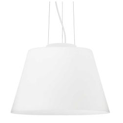 LAMPADARIO A SOSPENSIONE DIAMETRO 40 IN VETRO SOFFIATO BIANCO LATTE CRISTALENSI - Cristalensi Shop Online 2