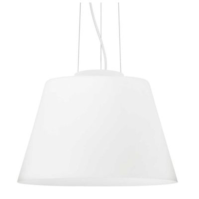 LAMPADARIO A SOSPENSIONE DIAMETRO 40 IN VETRO SOFFIATO BIANCO LATTE CRISTALENSI - Cristalensi Shop Online
