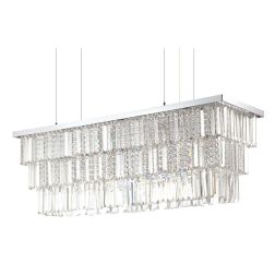 MARTINEZ SOSPENSIONE 8 LUCI LUNGA CM 103 CROMO O ORO CON PENDAGLI DECORATIVI IN CRISTALLO Ideal Lux - Cristalensi Shop Online 2