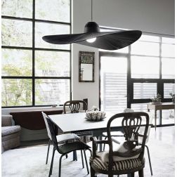 LAMPADARIO A SOSPENSIONE MODERNO IN TESSUTO DI RASO NERO, BIANCO O AVORIO DIAMETRO CM 110 CRISTALENSI - Cristalensi Shop Online