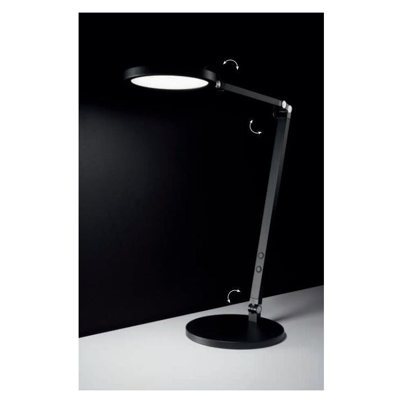 3551-30 REGINA LAMPADA DA TAVOLO MODERNA ORIENTABILE IN METALLO NERO BIANCO ALLUMINIO DI FABAS LUCE Fabas Luce - Cristalensi Sho