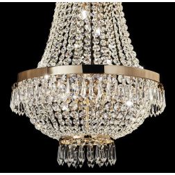 LAMPADARIO ELEGANTE CLASSICO CROMO O ORO 3 MISURE CON ELEMENTI DECORATIVI IN CRISTALLO TRASPARENTE CRISTALENSI - Cristalensi Sho 2