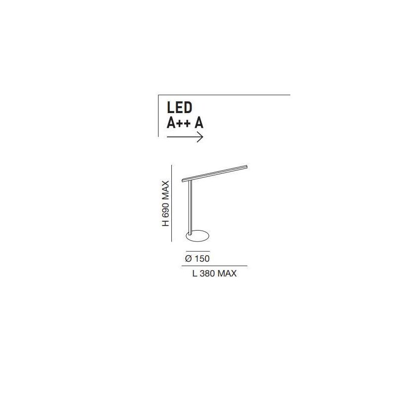 3550-30 IDEAL LAMPADA DA TAVOLO CON BRACCIO ORIENTABILE IN ALLUMINIO NERO BIANCO DI FABAS LUCE Fabas Luce - Cristalensi Shop Onl