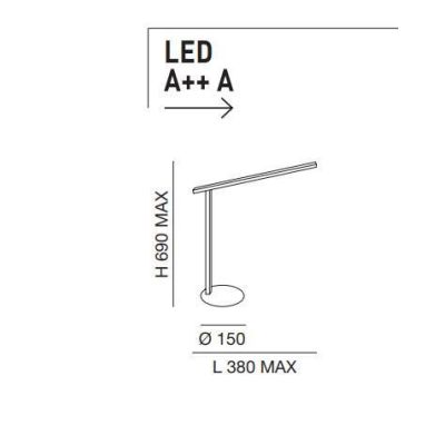 3550-30 IDEAL LAMPADA DA TAVOLO CON BRACCIO ORIENTABILE IN ALLUMINIO NERO BIANCO DI FABAS LUCE Fabas Luce - Cristalensi Shop Onl