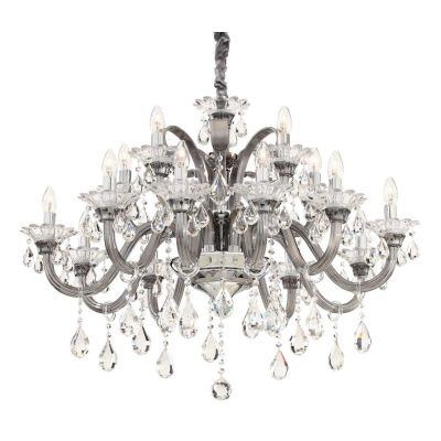 LAMPADARIO CLASSICO IN TRE MISURE IN CRISTALLO TRASPARENTE, AVORIO OPPURE GRIGIO ELEGANTE CRISTALENSI - Cristalensi Shop Online