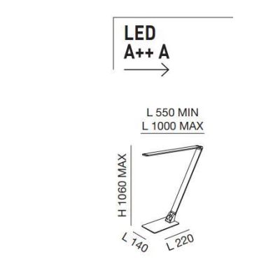 3265-30 WASP LAMPADA DA SCRIVANIA ORIENTABILE NERA OPPURE ALLUMINIO DI FABAS LUCE Fabas Luce - Cristalensi Shop Online