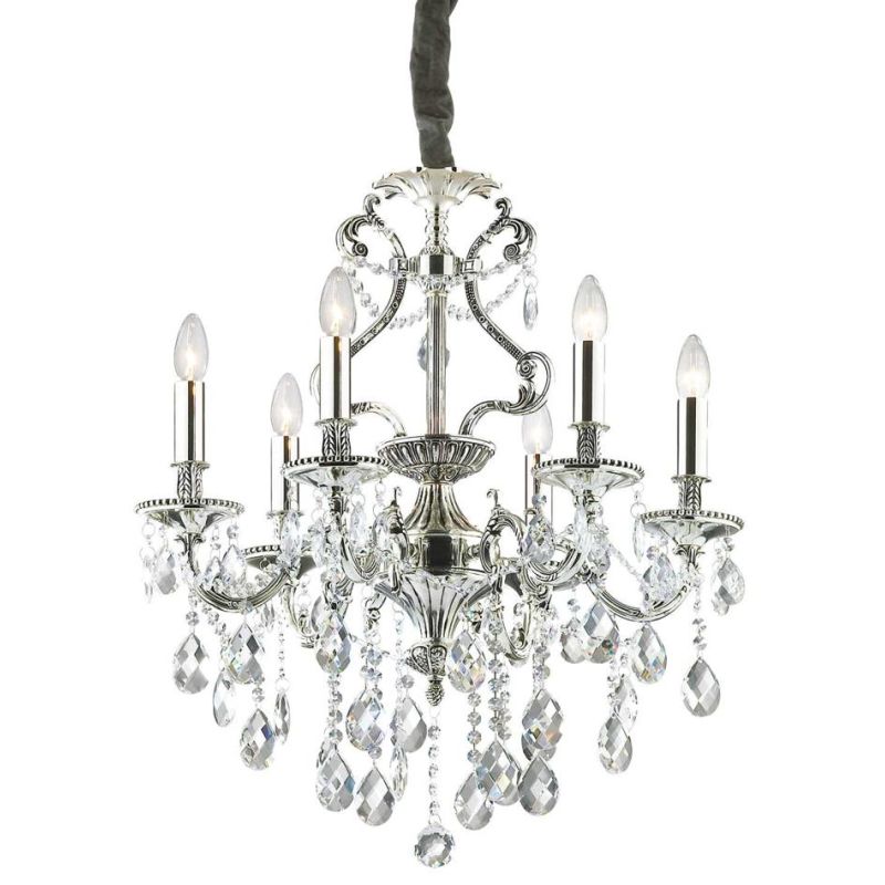 LAMPADARIO CLASSICO 3 MISURE CON BRACCI IN METALLO FINITURA ARGENTO O ORO E CON PENDAGLI IN CRISTALLO CRISTALENSI - Cristalensi 