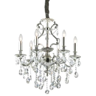 LAMPADARIO CLASSICO 3 MISURE CON BRACCI IN METALLO FINITURA ARGENTO O ORO E CON PENDAGLI IN CRISTALLO CRISTALENSI - Cristalensi 