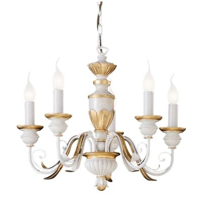 LAMPADARIO CLASSICO 5 O 8 LUCI IN RESINA E METALLO COLORI BIANCO OPPURE ORO 2 MISURE Ideal Lux - Cristalensi Shop Online