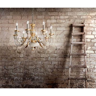 LAMPADARIO CLASSICO 5 O 8 LUCI IN RESINA E METALLO COLORI BIANCO OPPURE ORO 2 MISURE Ideal Lux - Cristalensi Shop Online