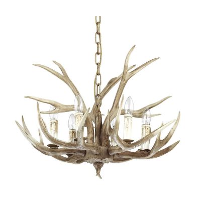 LAMPADARIO RUSTICO CON CORNA DI CERVO FINITURA IN LEGNO 6 LUCI IDEALE PER STUTTURE DI MONTAGNA CRISTALENSI - Cristalensi Shop On