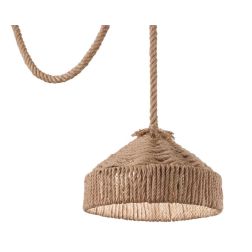 SOSPENSIONE SINGOLA STILE VINTAGE CON CUPOLA IN CORDA DI CANAPA NATURALE CON DECENTRAMENTO CRISTALENSI - Cristalensi Shop Online 2