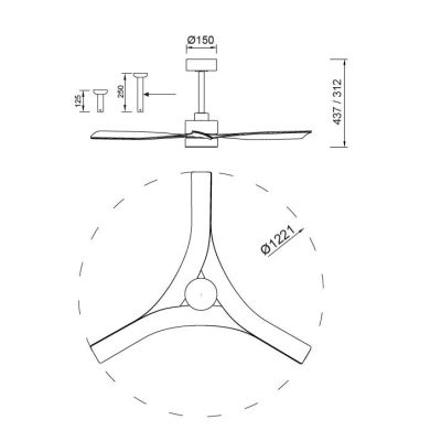 THAI VENTILATORE 3 PALE LED 30W DIMMERABILE BIANCO,NERO O FINITURA LEGNO CON TELECOMANDO INCLUSO Mantra - Cristalensi Shop Onlin