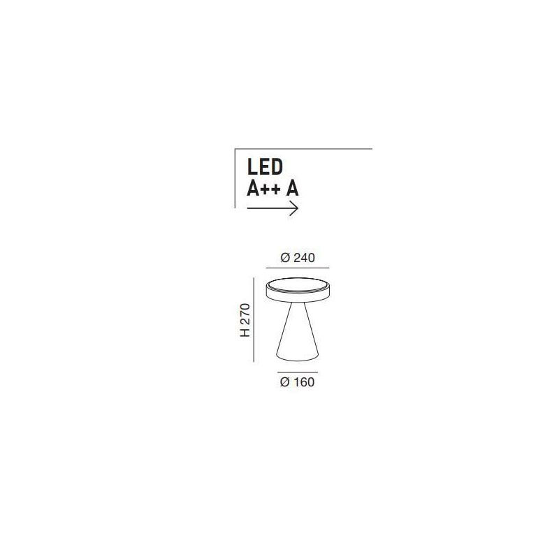 3386-35 NEUTRA LAMPADA DA TAVOLO PIRAMIDALE IN METALLO A LED 5 COLORI DI FABAS LUCE Fabas Luce - Cristalensi Shop Online