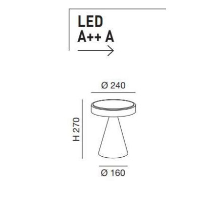 3386-35 NEUTRA LAMPADA DA TAVOLO PIRAMIDALE IN METALLO A LED 5 COLORI DI FABAS LUCE Fabas Luce - Cristalensi Shop Online