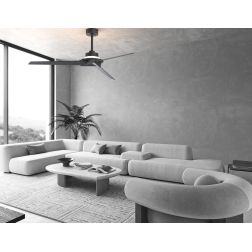 BRISA MINI VENTILATORE 3 PALE D151 CM LED 20W DIMMERABILE BIANCO O NERO CON TELECOMANDO E PALE REVERSIBILI Mantra - Cristalensi