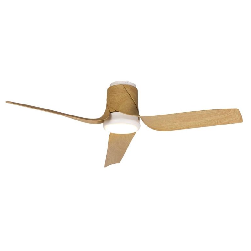 USHUAIA VENTILATORE MODERNO D133 CM LED 30W DIMMERABILE BIANCO,NERO O EFFETTO LEGNO CON TELECOMANDO INCLUSO Mantra - Cristalensi