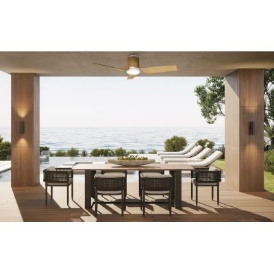 USHUAIA VENTILATORE MODERNO D133 CM LED 30W DIMMERABILE BIANCO,NERO O EFFETTO LEGNO CON TELECOMANDO INCLUSO Mantra - Cristalensi