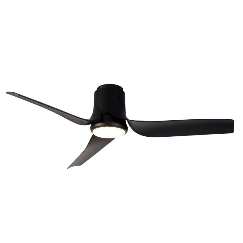 USHUAIA VENTILATORE MODERNO D133 CM LED 30W DIMMERABILE BIANCO,NERO O EFFETTO LEGNO CON TELECOMANDO INCLUSO Mantra - Cristalensi