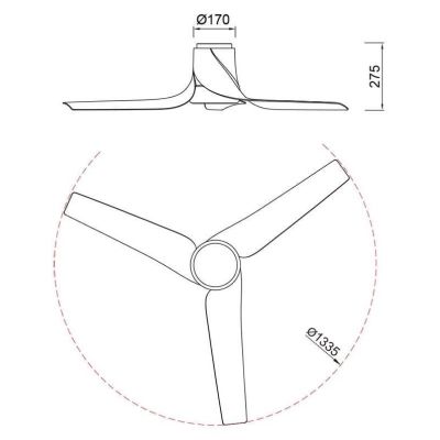 USHUAIA VENTILATORE MODERNO D133 CM LED 30W DIMMERABILE BIANCO,NERO O EFFETTO LEGNO CON TELECOMANDO INCLUSO Mantra - Cristalensi