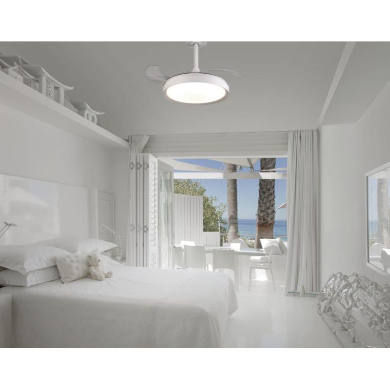 MISTRAL MINI VENTILATORE CON PALE A SCOMPARSA LED 40W DIMMERABILE 3 COLORI TELECOMANDO INCLUSO Mantra - Cristalensi Shop Online