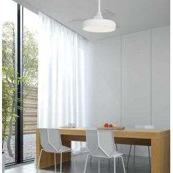 ALASKA MINI VENTILATORE MODERNO CON PALE A SCOMPARSA LED 45W DIMMERABILE 3 COLORI TELECOMANDO INCLUSO Mantra - Cristalensi Shop