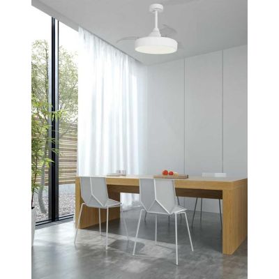 ALASKA MINI VENTILATORE MODERNO CON PALE A SCOMPARSA LED 45W DIMMERABILE 3 COLORI TELECOMANDO INCLUSO Mantra - Cristalensi Shop