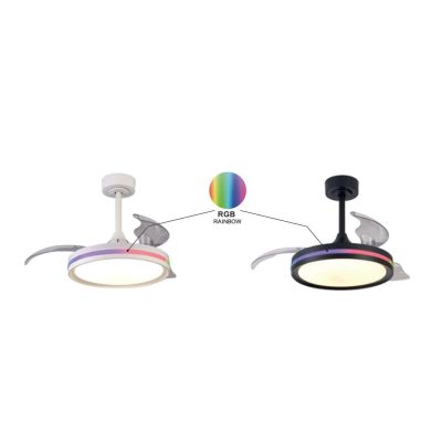 NORTH VENTILATORE MODERNO LED 40W DIMMERABILE TECNOLOGIA RGB TELECOMANDO INCLUSO 2 COLORI Mantra - Cristalensi Shop Online