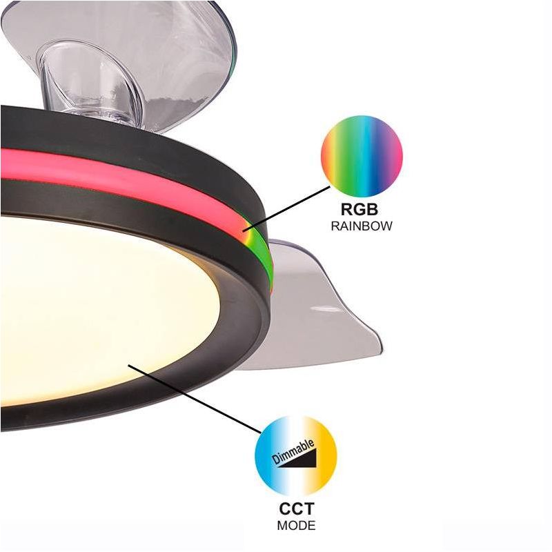 NORTH VENTILATORE MODERNO LED 40W DIMMERABILE TECNOLOGIA RGB TELECOMANDO INCLUSO 2 COLORI Mantra - Cristalensi Shop Online
