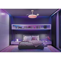 SIBERIA MINI VENTILATORE CON LED 40W LUCE DIMMERABILE TECNOLOGIA RGB TELECOMANDO INCLUSO 2 COLORI Mantra - Cristalensi Shop Onli 2