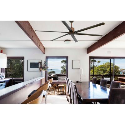 ANDROS VENTILATORE DA SOFFITTO SENZA LUCE IN 4 FINITURE COLORE 6 PALE DIAMETRO 213 CM CON TELECOMANDO FARO VENTILATORI - Cristal