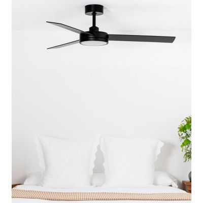 BARTH VENTILATORE NERO O BIANCO LUCE LED 24W DIMMERABILE DIAMETRO CM 132 3 PALE CON TELECOMANDO FARO VENTILATORI - Cristalensi S