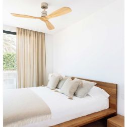 LANTAU L VENTILATORE A SOFFITTO DIAMETRO 132 CM NICKEL SENZA LUCE PALE NOCE O PINO FARO VENTILATORI - Cristalensi Shop Online