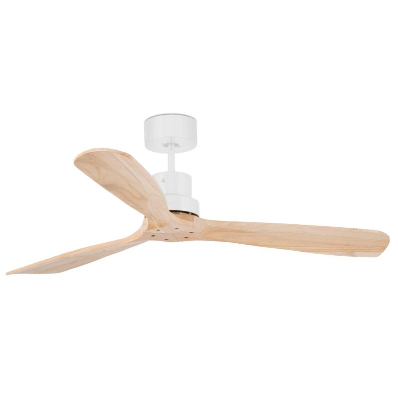 LANTAU L VENTILATORE A SOFFITTO METALLO BIANCO DIAMETRO 132 CM SENZA LUCE PALE FINITURA PINO FARO VENTILATORI - Cristalensi Shop