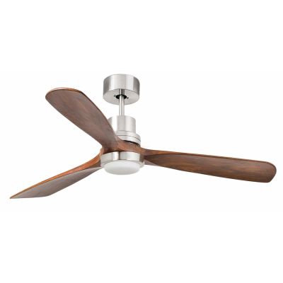 LANTAU L VENTILATORE A SOFFITTO LED 15W LUCE 3000K D132 CM NICKEL CON PALE NOCE O PINO FARO VENTILATORI - Cristalensi Shop Onlin