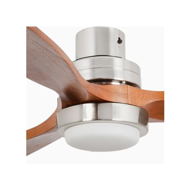 LANTAU L VENTILATORE A SOFFITTO LED 15W LUCE 3000K D132 CM NICKEL CON PALE NOCE O PINO FARO VENTILATORI - Cristalensi Shop Onlin