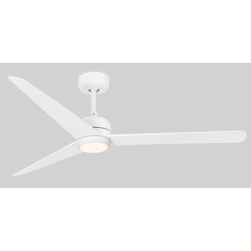 NUU VENTILATORE BIANCO LUCE LED 15W LUCE 3000K CON 3 PALE DIAMETRO CM 132 CON TELECOMANDO INCLUSO FARO VENTILATORI - Cristalensi