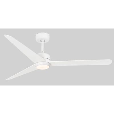 NUU VENTILATORE BIANCO LUCE LED 15W LUCE 3000K CON 3 PALE DIAMETRO CM 132 CON TELECOMANDO INCLUSO FARO VENTILATORI - Cristalensi