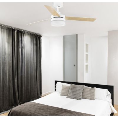 ICE VENTILATORE 3 PALE BIANCO LED 15W CON CASSA ACUSTICA DIAMETRO CM 132 E TELECOMANDO FARO VENTILATORI - Cristalensi Shop Onlin