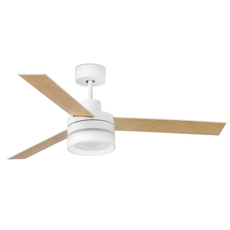 ICE VENTILATORE 3 PALE BIANCO LED 15W CON CASSA ACUSTICA DIAMETRO CM 132 E TELECOMANDO FARO VENTILATORI - Cristalensi Shop Onlin