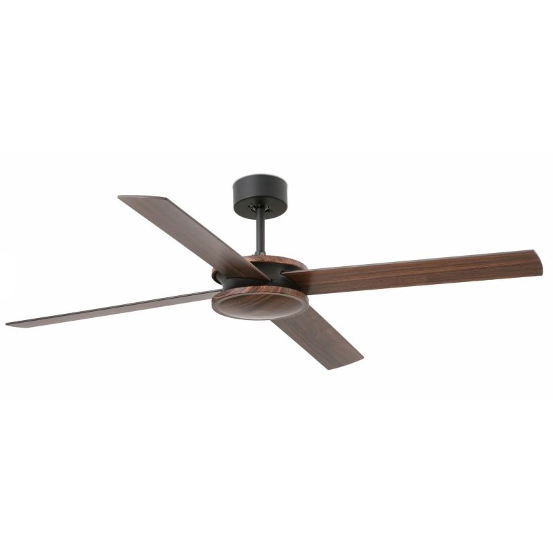 POLEA VENTILATORE MARRONE 4 PALE REVERSIBILI SENZA LUCE DIAMETRO CM 132 CON TELECOMANDO FARO VENTILATORI - Cristalensi Shop Onli