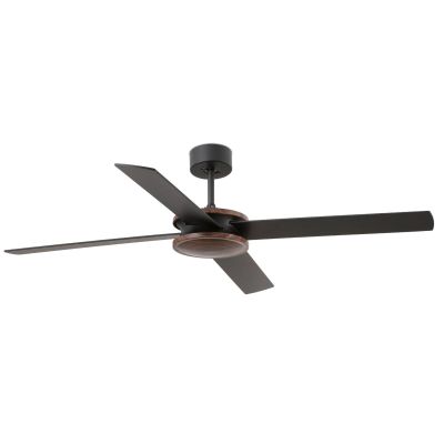 POLEA VENTILATORE MARRONE 4 PALE REVERSIBILI SENZA LUCE DIAMETRO CM 132 CON TELECOMANDO FARO VENTILATORI - Cristalensi Shop Onli