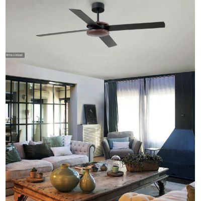 POLEA VENTILATORE MARRONE 4 PALE REVERSIBILI SENZA LUCE DIAMETRO CM 132 CON TELECOMANDO FARO VENTILATORI - Cristalensi Shop Onli
