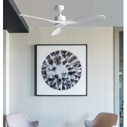 LUZON VENTILATORE DA SOFFITTO SENZA LUCE BIANCO DIAMETRO 132 CM TELECOMANDO INCLUSO FARO VENTILATORI - Cristalensi Shop Online